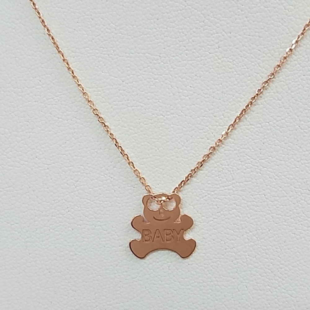Rose Gold Plated BABY 2pc set Necklace. - Picture 2 of 7